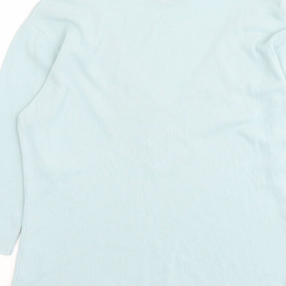 Karen Scott Womens Green V-Neck Nylon Pullover Jumper Size 12