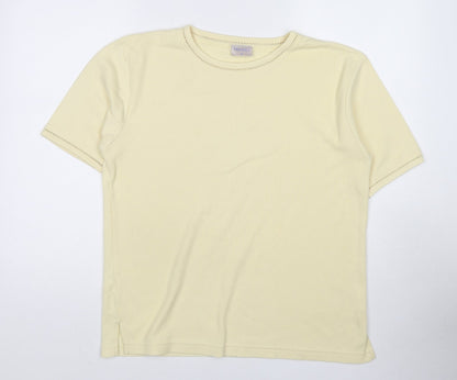 Womens UK Size S Mackays Yellow Basic T-Shirt