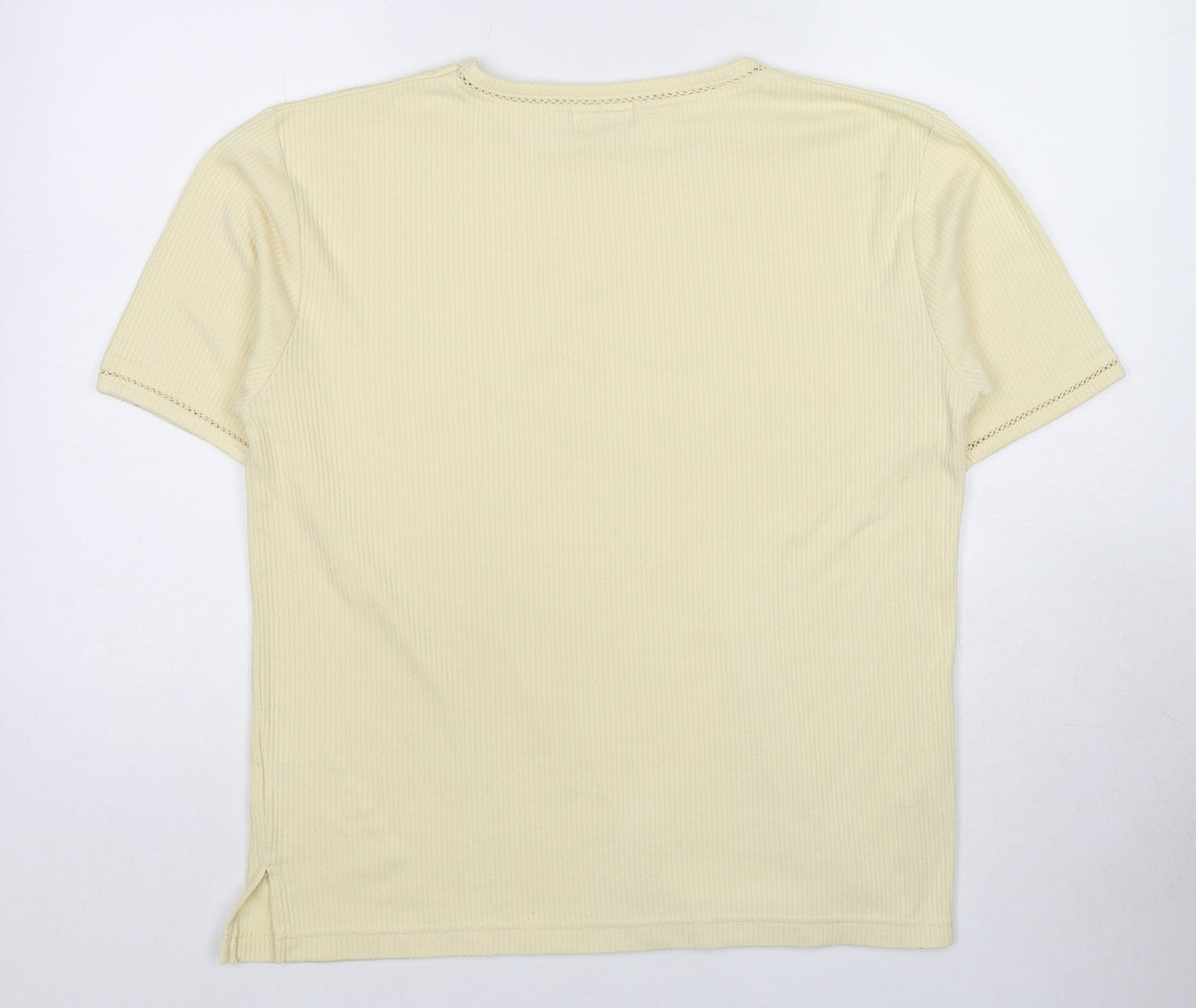 Womens UK Size S Mackays Yellow Basic T-Shirt