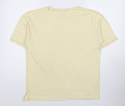 Womens UK Size S Mackays Yellow Basic T-Shirt