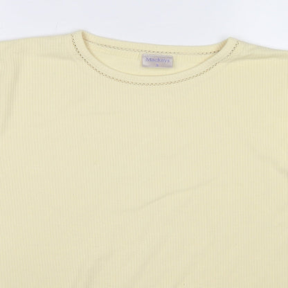 Womens UK Size S Mackays Yellow Basic T-Shirt