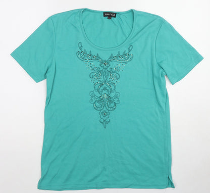 Womens UK Size S Paramour Green Basic T-Shirt