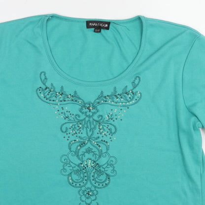 Womens UK Size S Paramour Green Basic T-Shirt