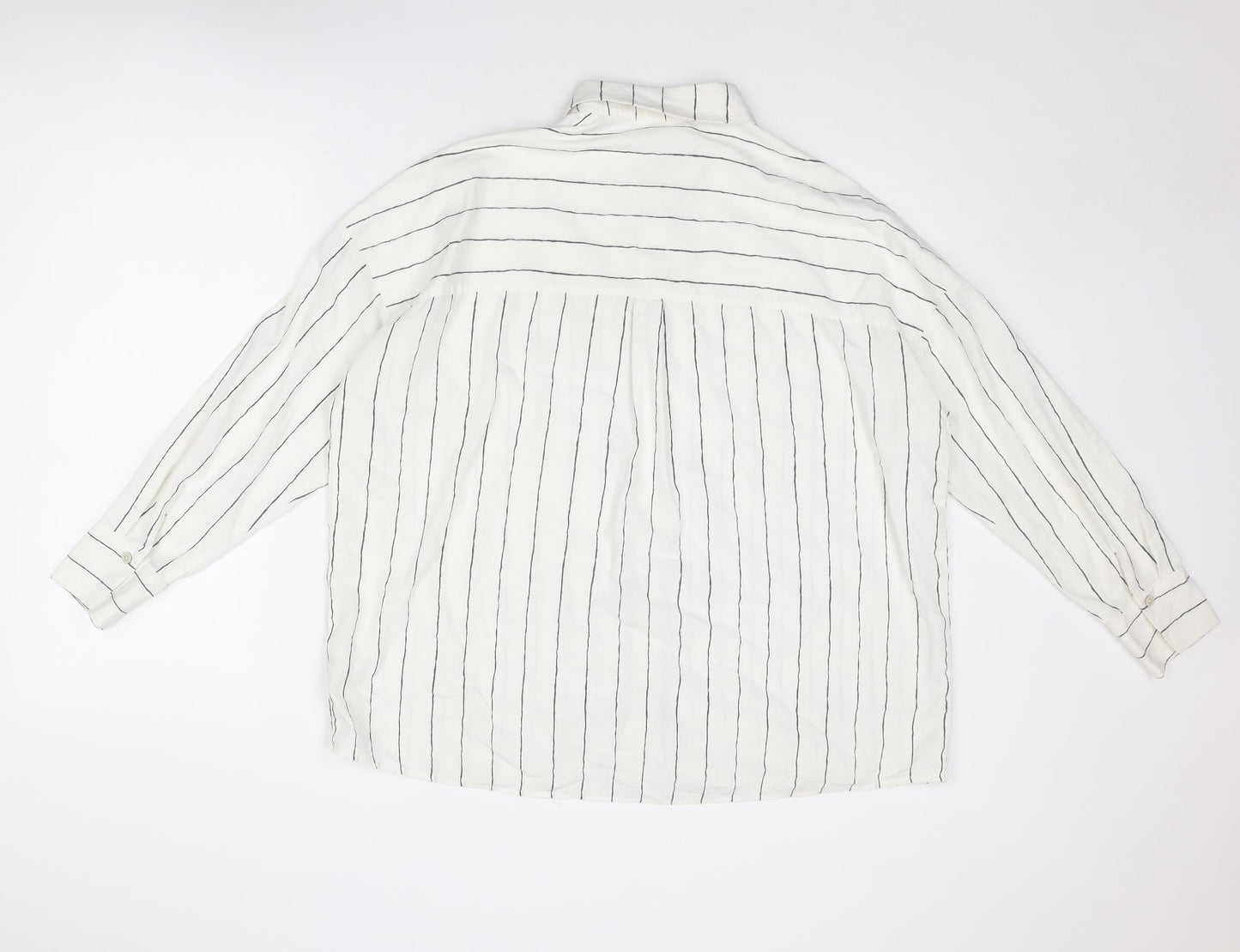 Womens UK Size 14 Marks and Spencer White Basic Button-Up