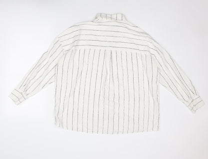 Womens UK Size 14 Marks and Spencer White Basic Button-Up