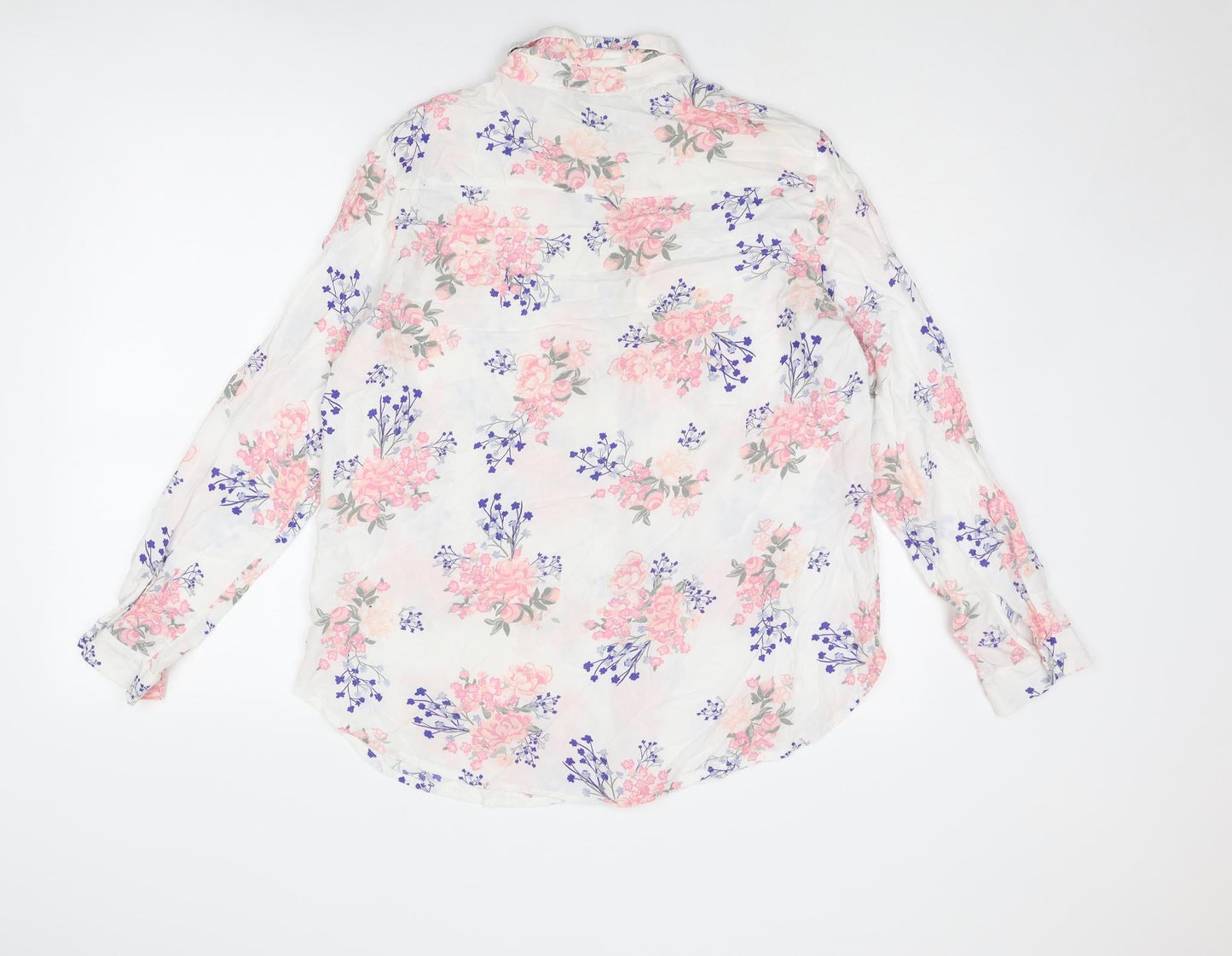 Divided by H&M Womens Multicoloured Floral Viscose Basic Button-Up Size 14 Collared