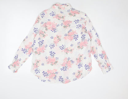Divided by H&M Womens Multicoloured Floral Viscose Basic Button-Up Size 14 Collared