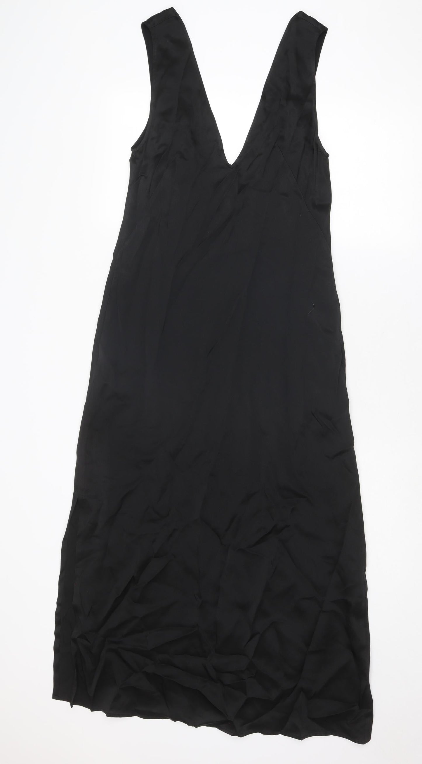 Zara Womens Black Acetate A-Line Size XS V-Neck Pullover