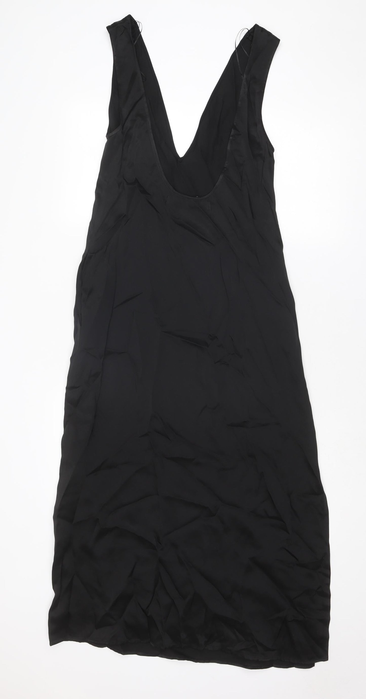 Zara Womens Black Acetate A-Line Size XS V-Neck Pullover