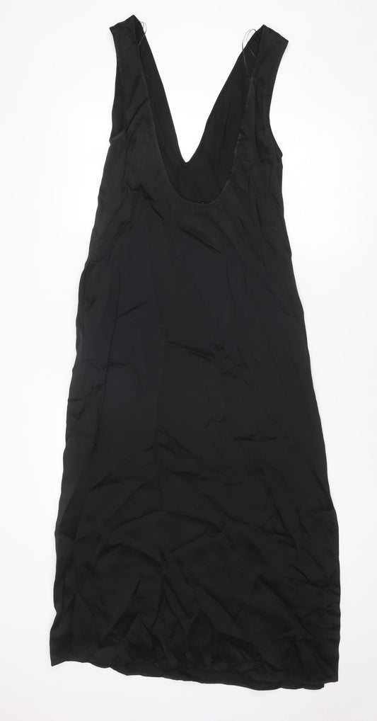 Zara Womens Black Acetate A-Line Size XS V-Neck Pullover