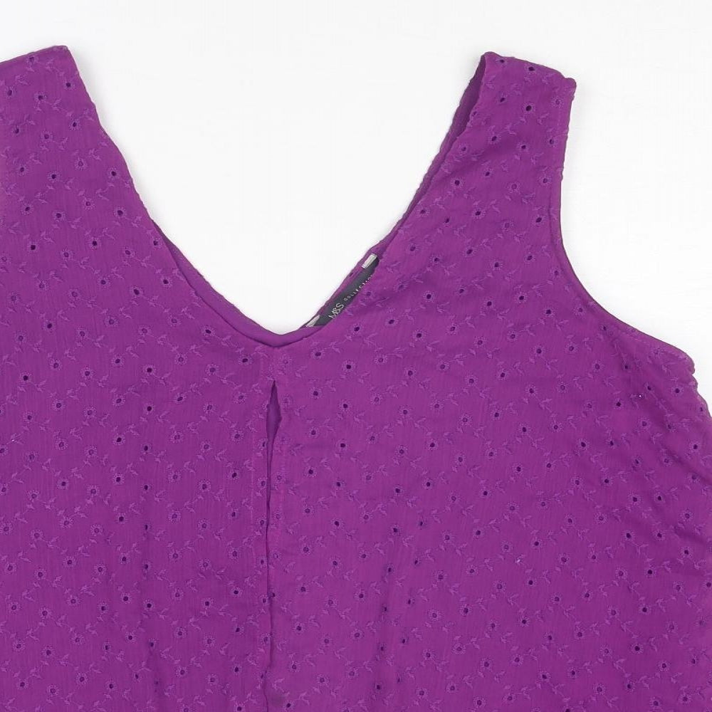 Womens UK Size 10 Marks and Spencer Purple Basic Tank