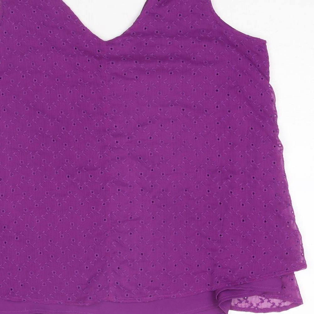 Womens UK Size 10 Marks and Spencer Purple Basic Tank