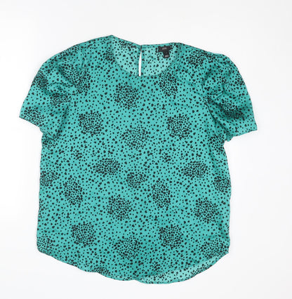 Womens UK Size 14 River Island Green Basic Blouse