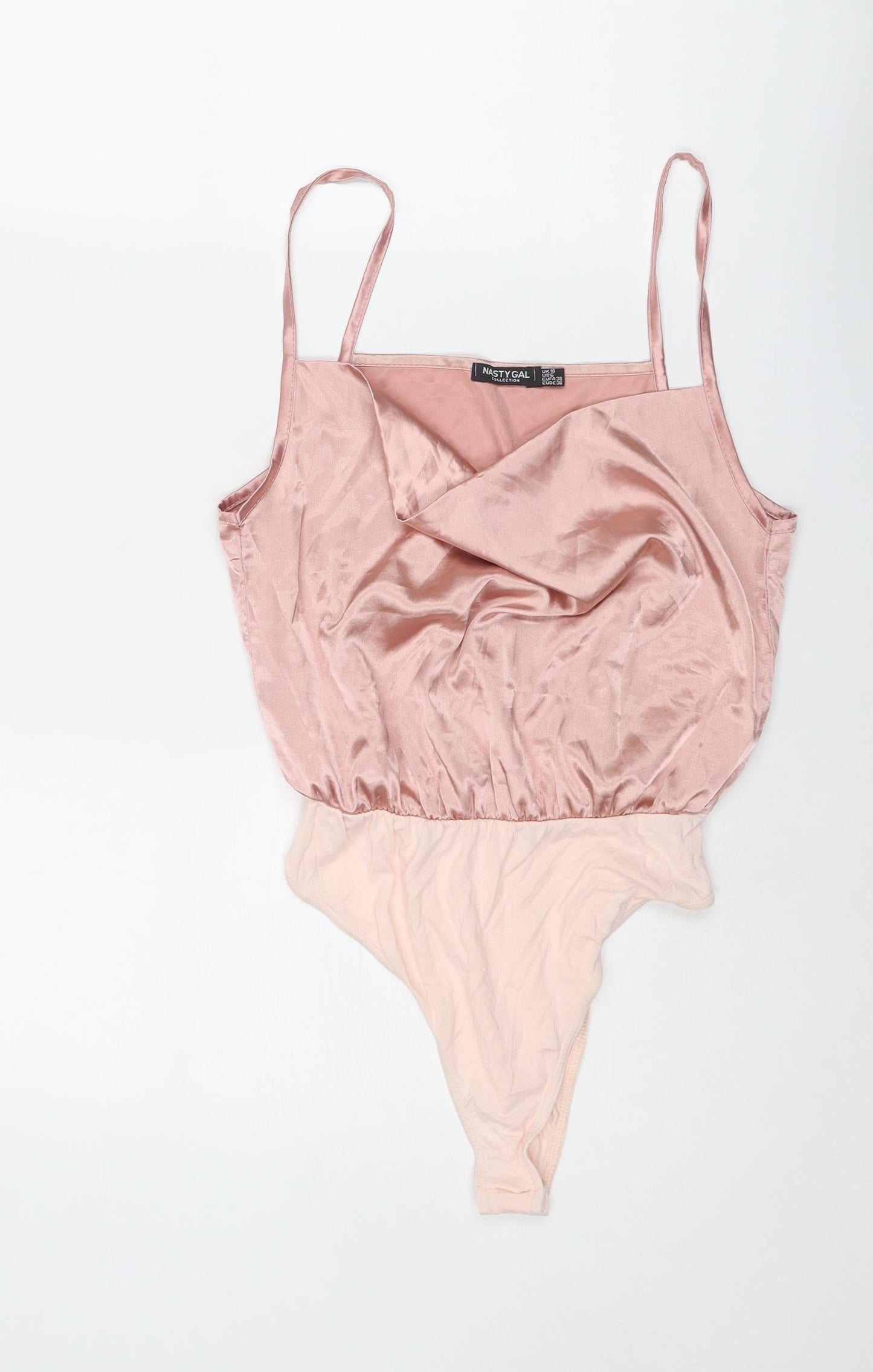 Nasty Gal Womens Pink Polyester Bodysuit One-Piece Size 10 Snap