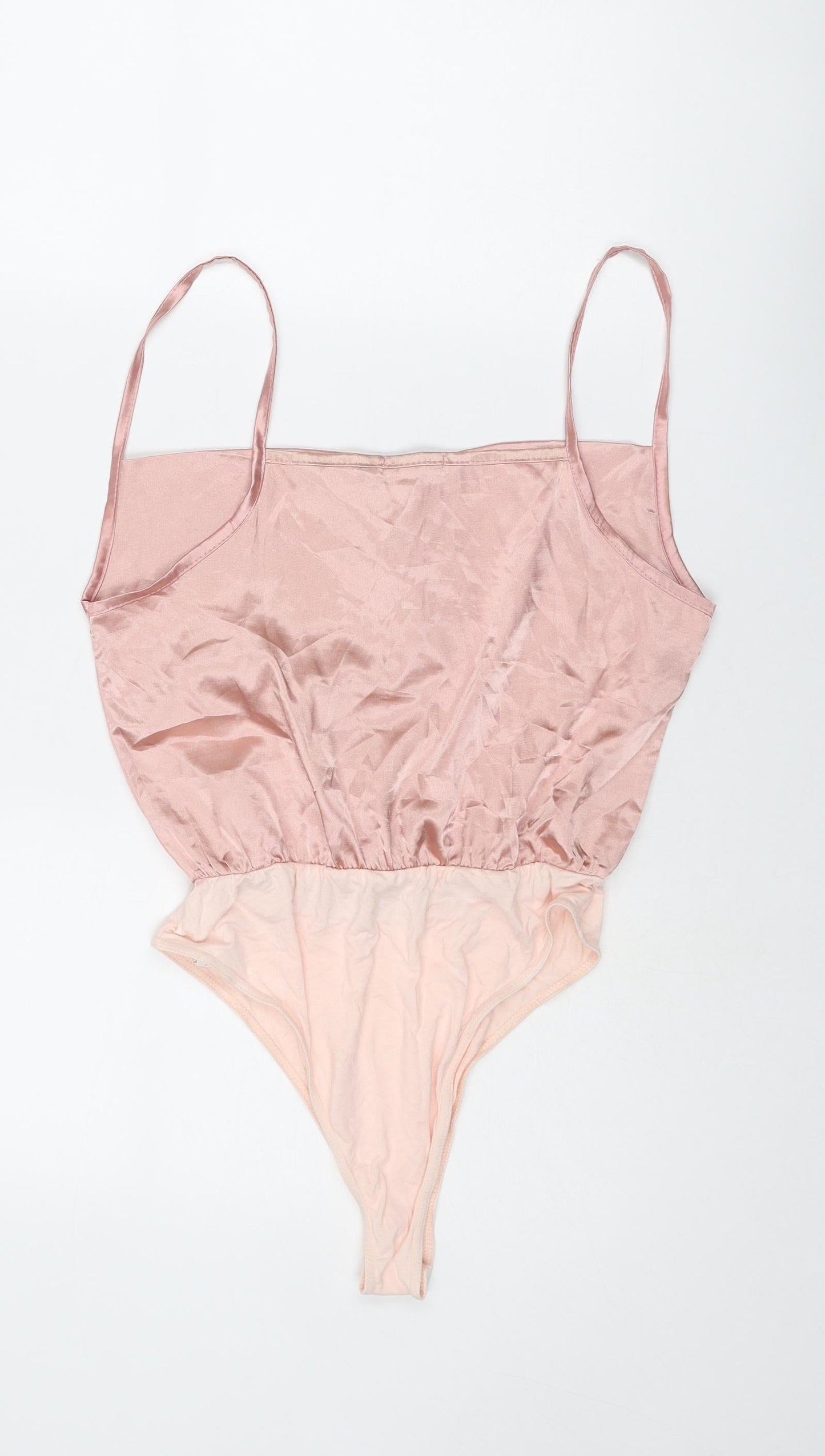 Nasty Gal Womens Pink Polyester Bodysuit One-Piece Size 10 Snap