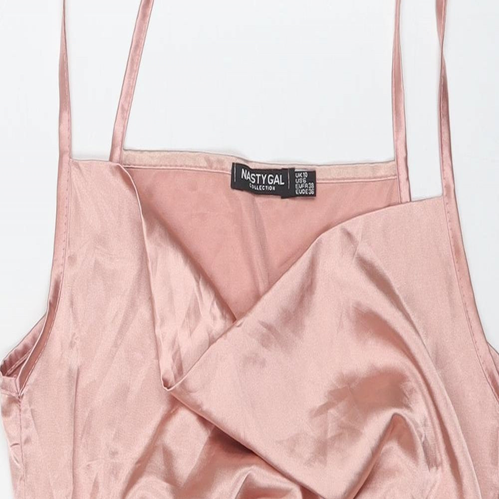 Nasty Gal Womens Pink Polyester Bodysuit One-Piece Size 10 Snap