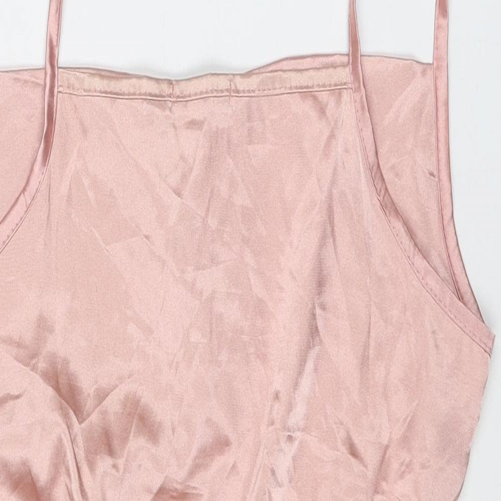 Nasty Gal Womens Pink Polyester Bodysuit One-Piece Size 10 Snap