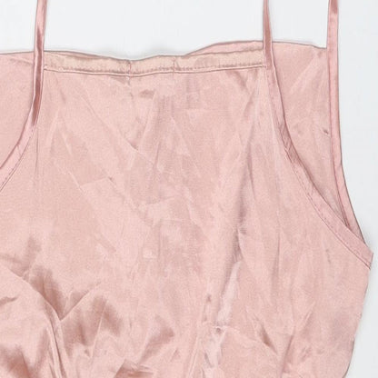 Nasty Gal Womens Pink Polyester Bodysuit One-Piece Size 10 Snap