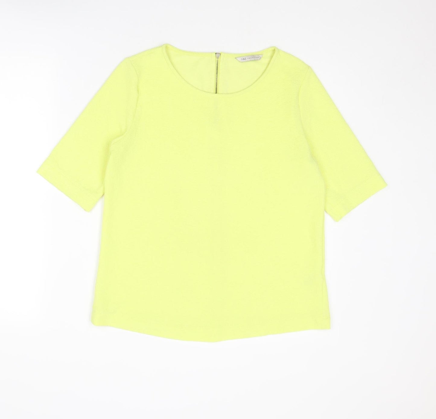 Womens UK Size 12 Marks and Spencer Yellow Basic Blouse
