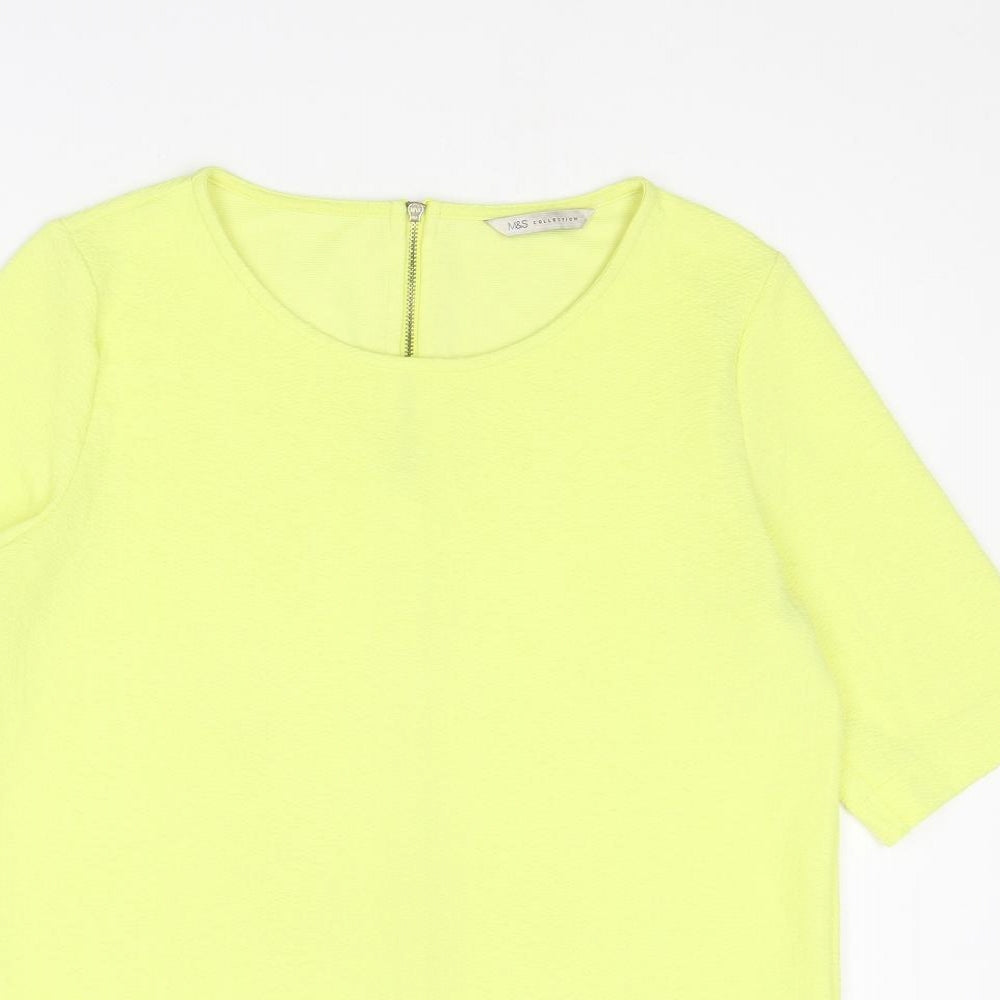 Womens UK Size 12 Marks and Spencer Yellow Basic Blouse
