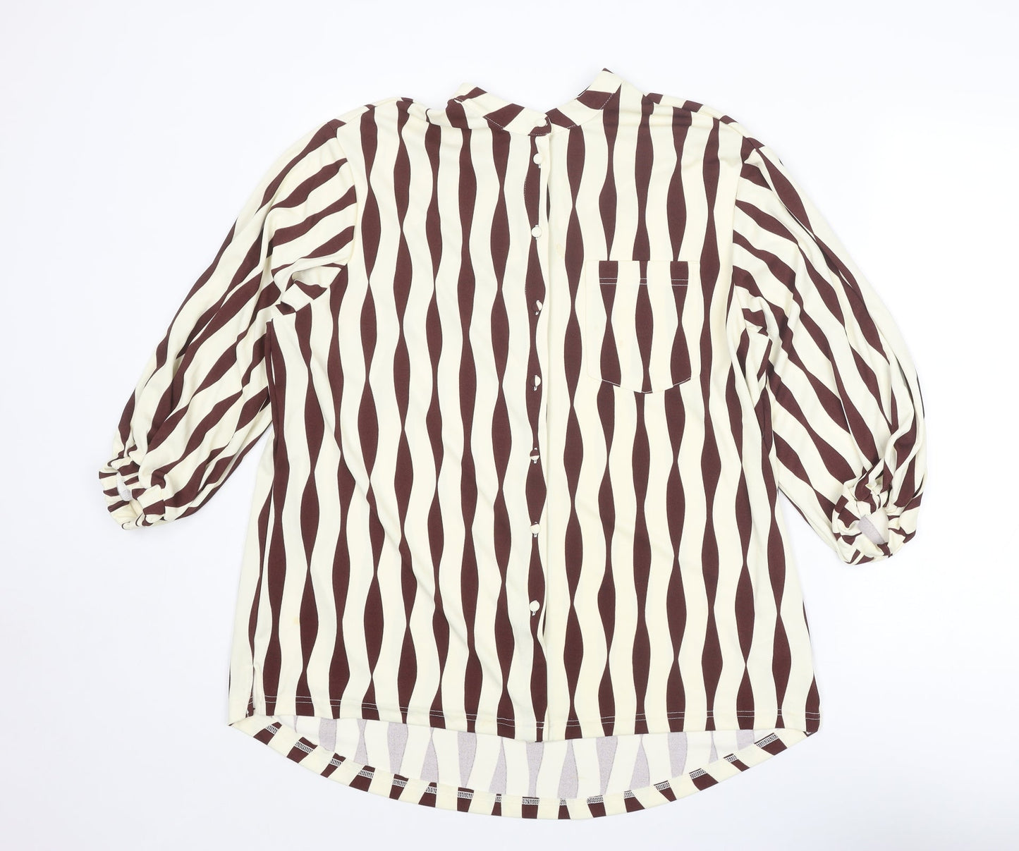 Womens UK Size 12 NEXT Brown Basic Button-Up