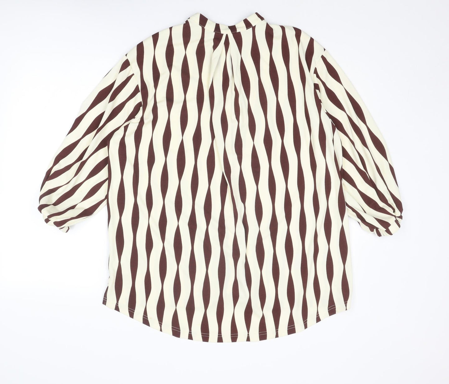 Womens UK Size 12 NEXT Brown Basic Button-Up