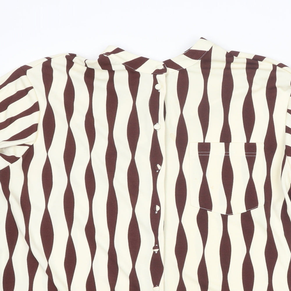Womens UK Size 12 NEXT Brown Basic Button-Up