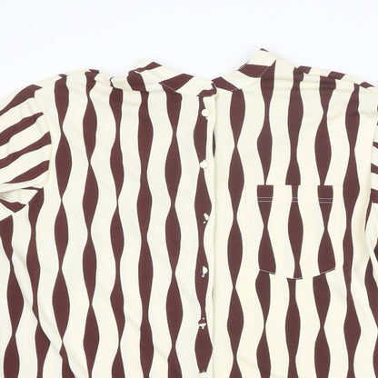 Womens UK Size 12 NEXT Brown Basic Button-Up