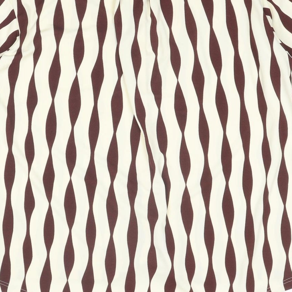 Womens UK Size 12 NEXT Brown Basic Button-Up