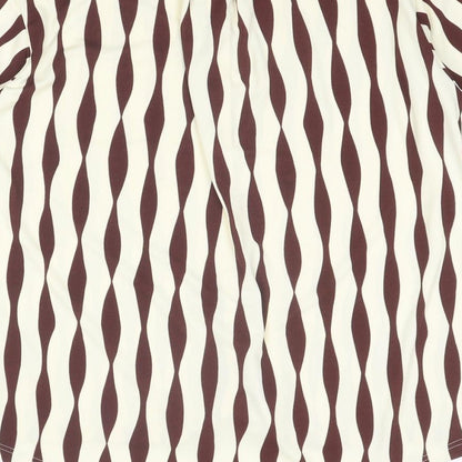 Womens UK Size 12 NEXT Brown Basic Button-Up
