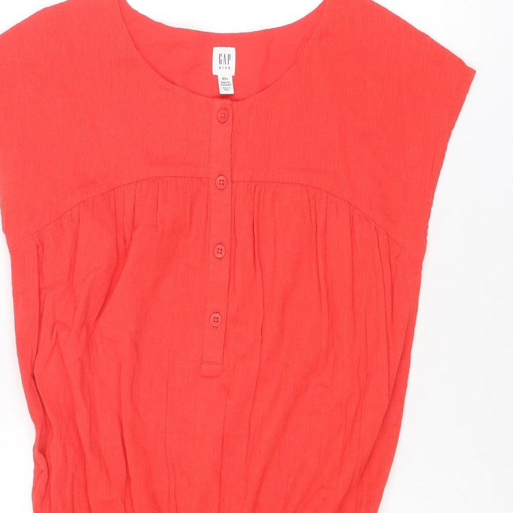 Gap Girls Red Cotton Playsuit One-Piece Size 2XL L4 in Button