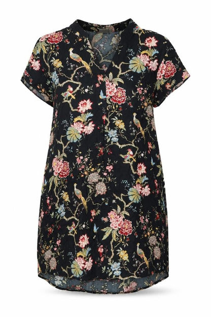 H&M Womens Multicoloured Floral Viscose T-Shirt Dress Size 8 V-Neck Pullover
