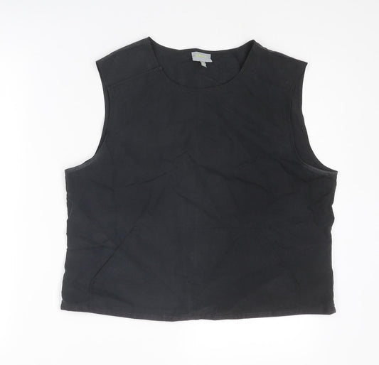 Womens UK Size 16 Oasis Black Basic Tank