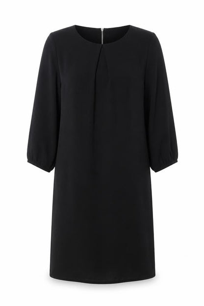 H&M Womens Black Polyester A-Line Size 8 Round Neck Zip