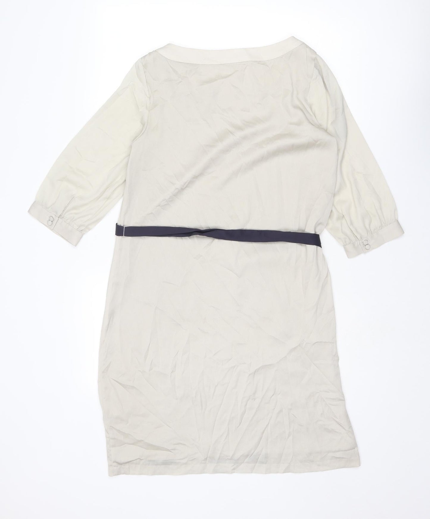 H&M Womens Grey Floral Polyester Shift Size 8 Boat Neck Pullover
