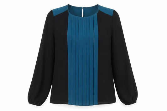Klass Womens Black Polyester Basic Blouse Size 12 Round Neck