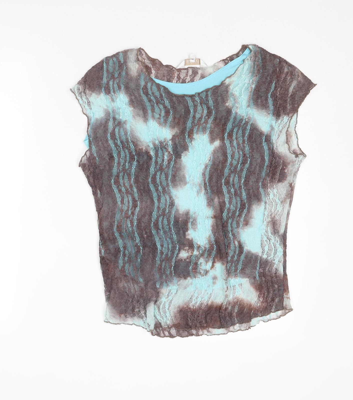 Womens UK Size 14 Lakeland Multicoloured Basic T-Shirt