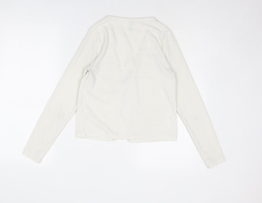 Divided by H&M Womens White Polyester Kimono Blouse Size S V-Neck