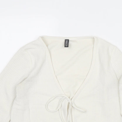 Divided by H&M Womens White Polyester Kimono Blouse Size S V-Neck