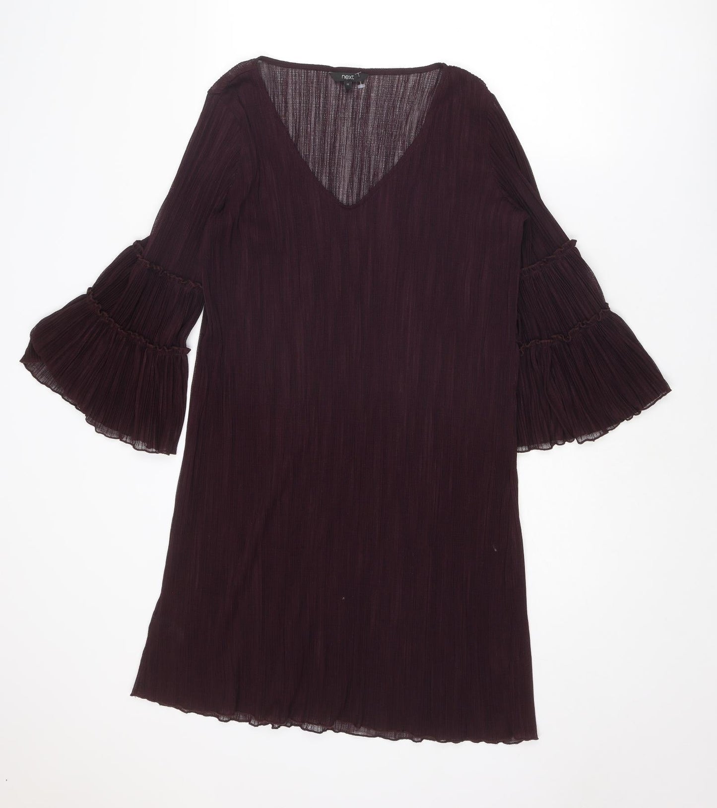 NEXT Womens Purple Polyester A-Line Size 12 V-Neck Pullover