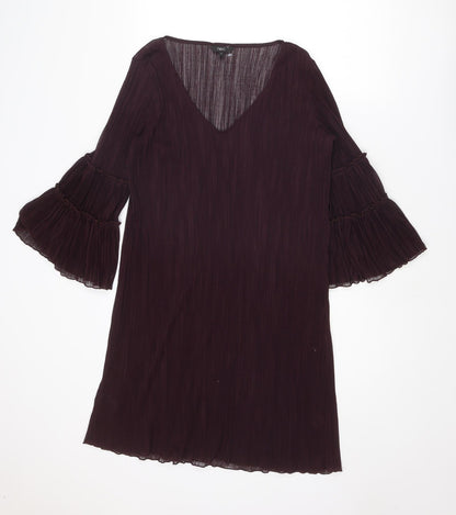 NEXT Womens Purple Polyester A-Line Size 12 V-Neck Pullover