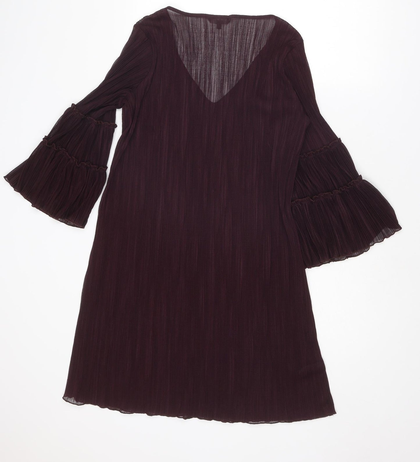 NEXT Womens Purple Polyester A-Line Size 12 V-Neck Pullover