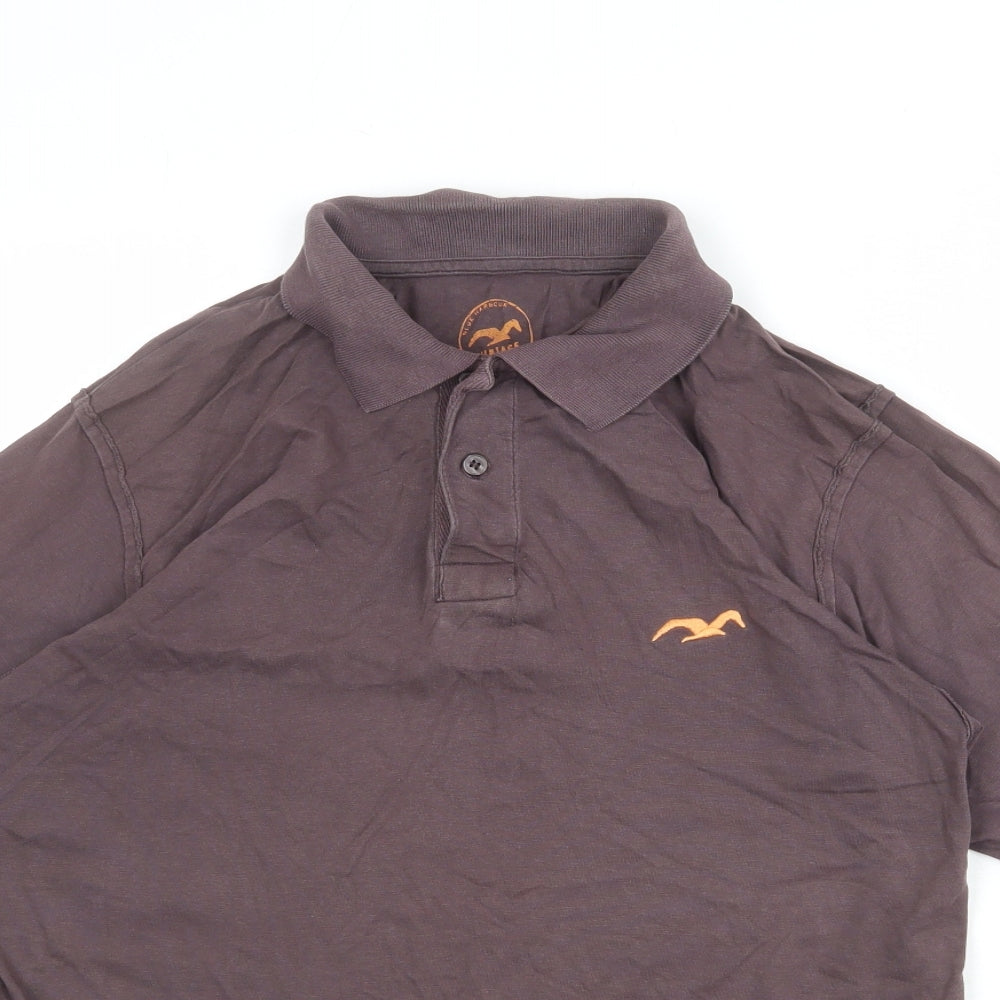 Blue Harbour Mens Brown 100% Cotton Polo Size M Collared Button