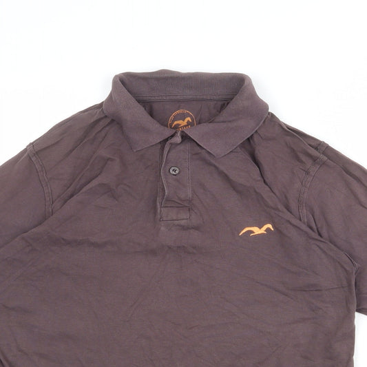 Blue Harbour Mens Brown 100% Cotton Polo Size M Collared Button