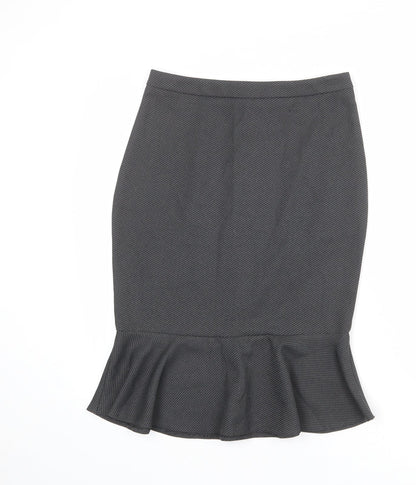 Dorothy Perkins Womens Grey Geometric Polyester Trumpet Skirt Size 10 Zip