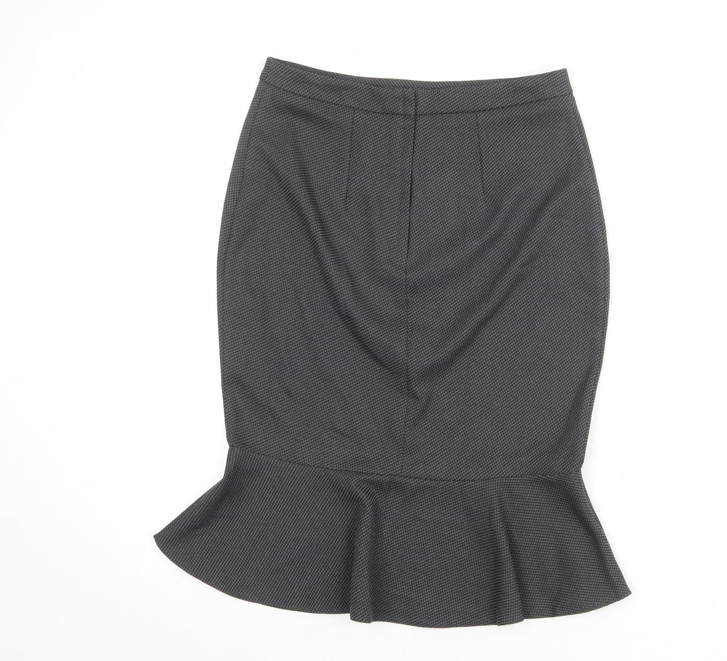 Dorothy Perkins Womens Grey Geometric Polyester Trumpet Skirt Size 10 Zip