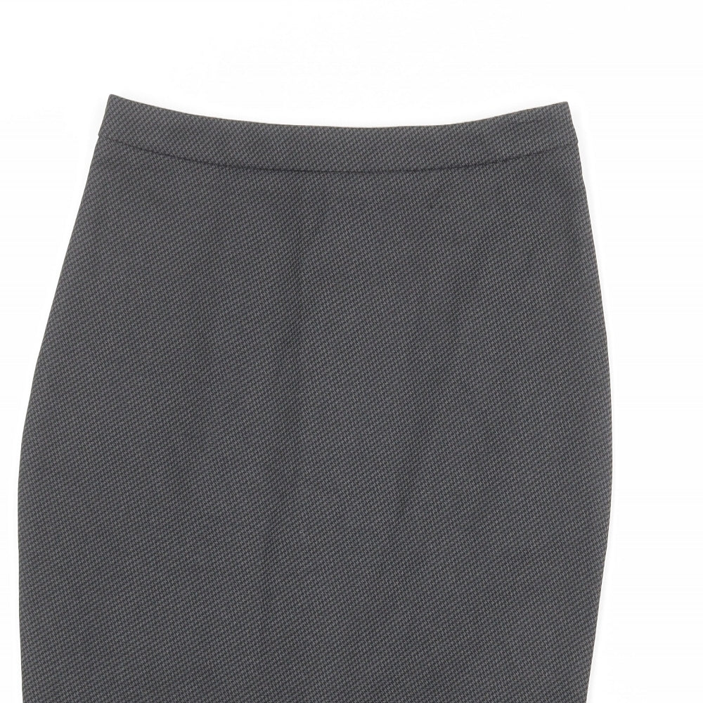 Dorothy Perkins Womens Grey Geometric Polyester Trumpet Skirt Size 10 Zip