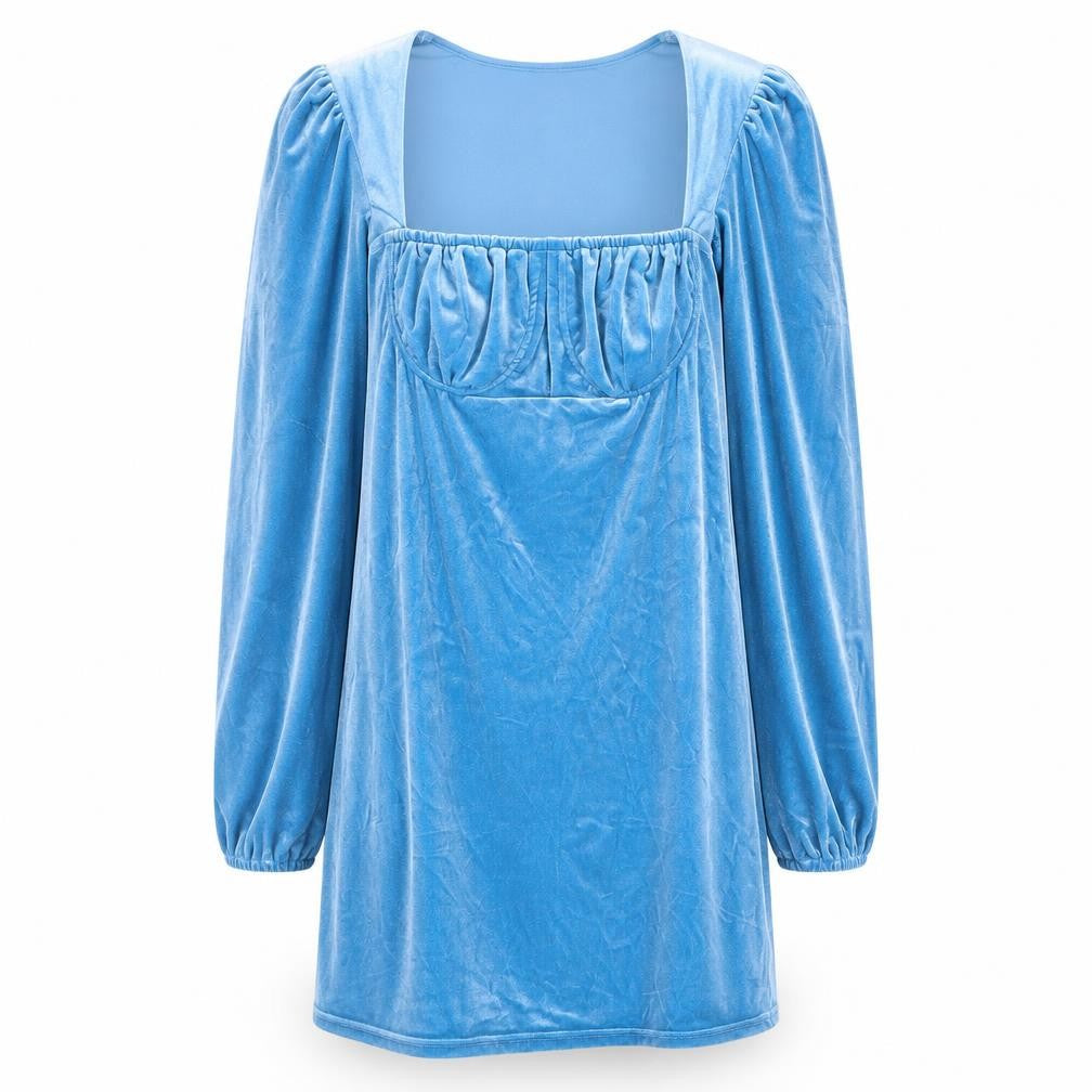 In the Style Womens Blue Polyester Shift Size 10 Square Neck Pullover