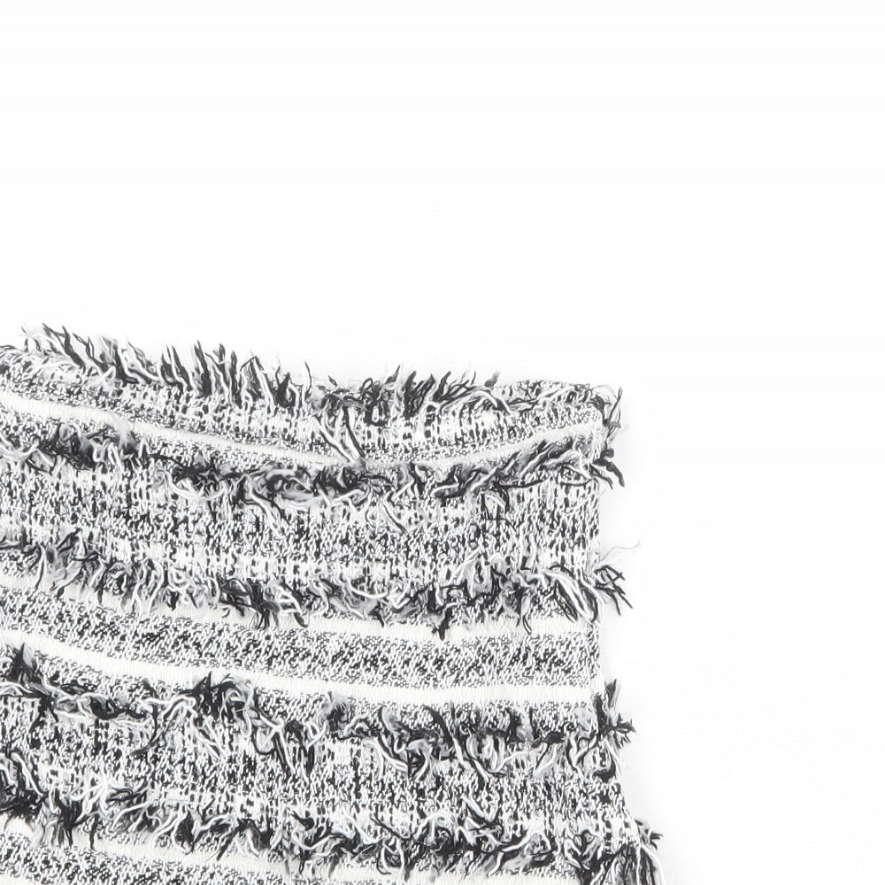 ASOS Womens White Cotton A-Line Skirt Size 6 Zip