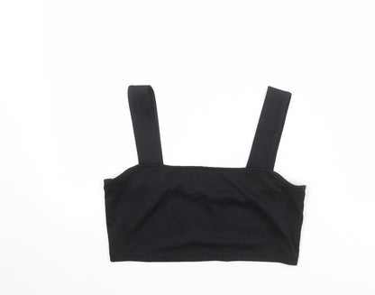 Divided by H&M Womens Black Polyester Cropped Tank Size M Square Neck